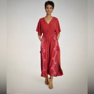 Women’s Flutter short sleeve embroidered kaftan a line dress by Knox Rose